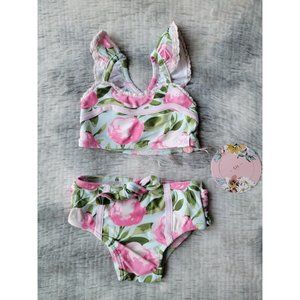 Sweet Honey Baby Girl 6m Bikini NWT Retro Tankini Pink‎ Green Floral Swimsuit